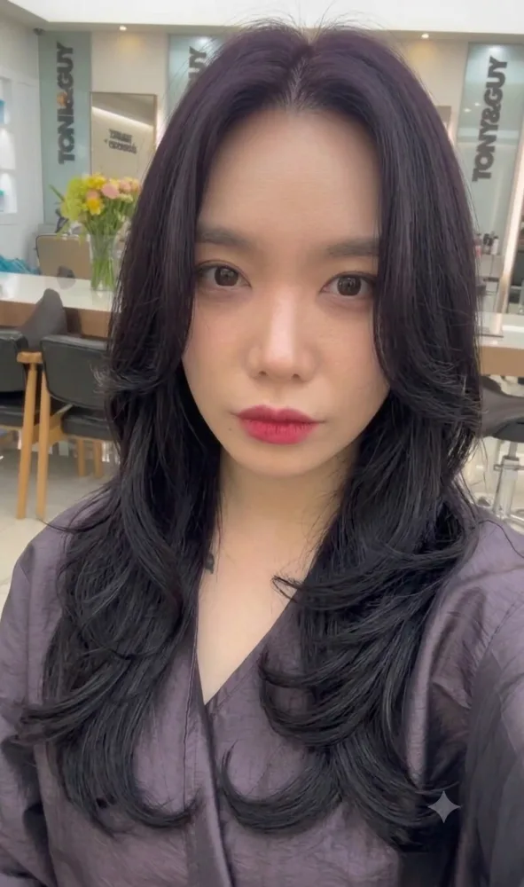 레이어드컷 탈색 바이올렛 염색 After